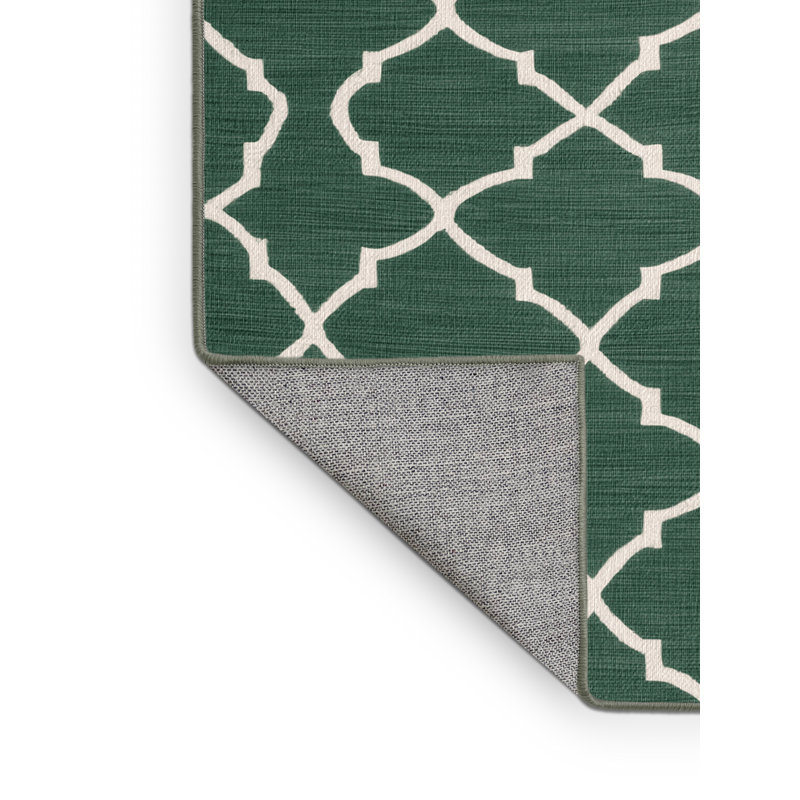 Tapis vert en treillis lavable à la machine, Rond 7 pi