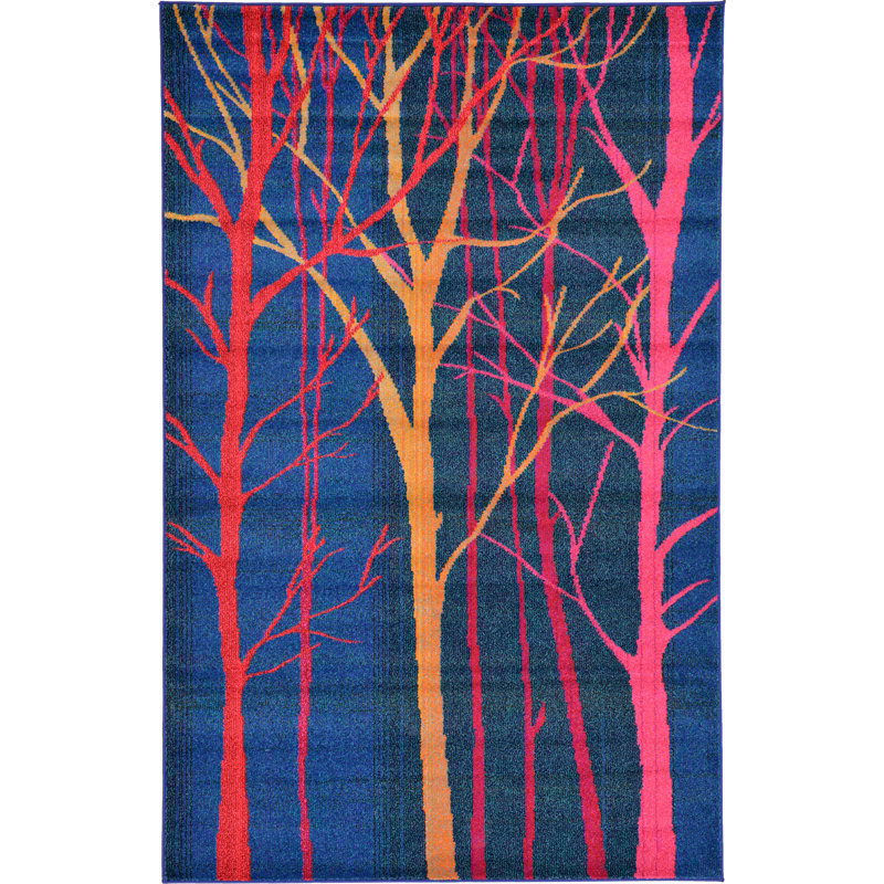 Glenarden Washable Abstract Indoor Rug, Rectangle 5'1" x 8'