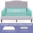 Costway Queen Size Upholstered Platform Bed Linen Bed Frame With Button Tufted Headboard
