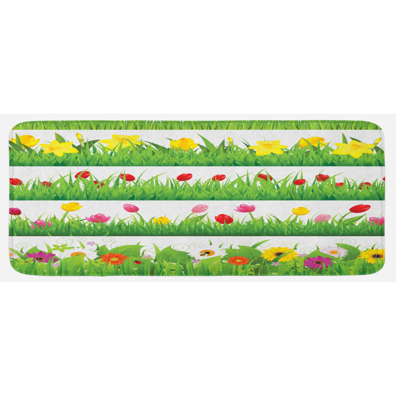 Cottage / Country Floral Synthetic Kitchen Mat