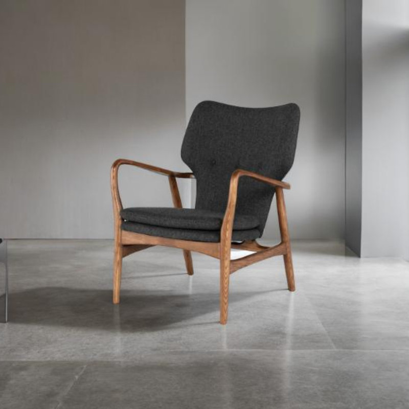 Méridienne Soly Mid-Century Modern, Gris