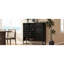 Moderne, tissé noir, buffet, portes arquées, tablettes réglables, retournant, à la maison