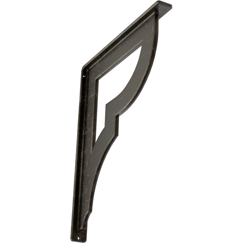 Support en fer forgé Bradford, Argenté antique chaleureux, H 15 po x l 1,5 po x p 12 po