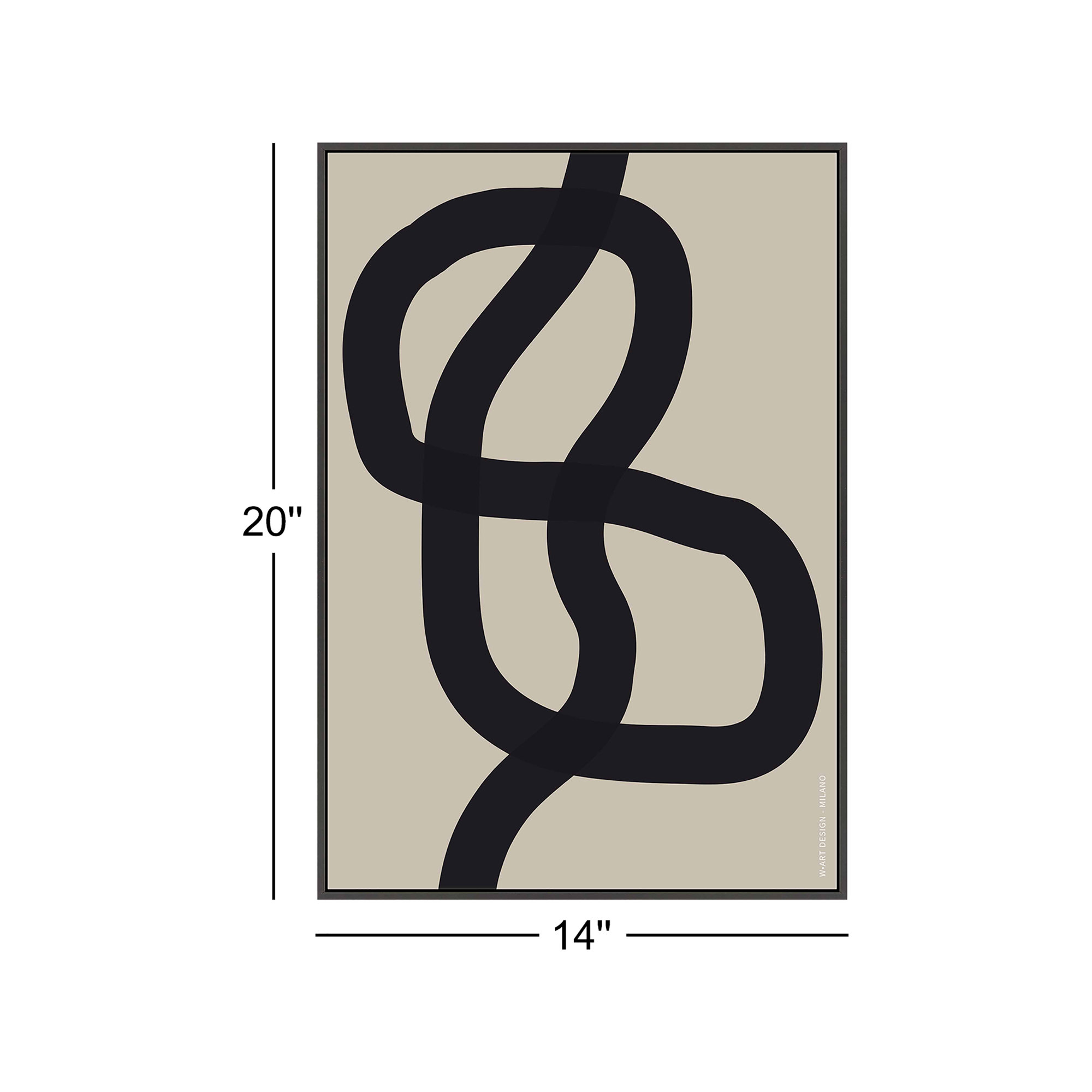 Intertwined 1 by Romina Gadler, 20" H x 14" W x 1.25" D, Black Framed Paper