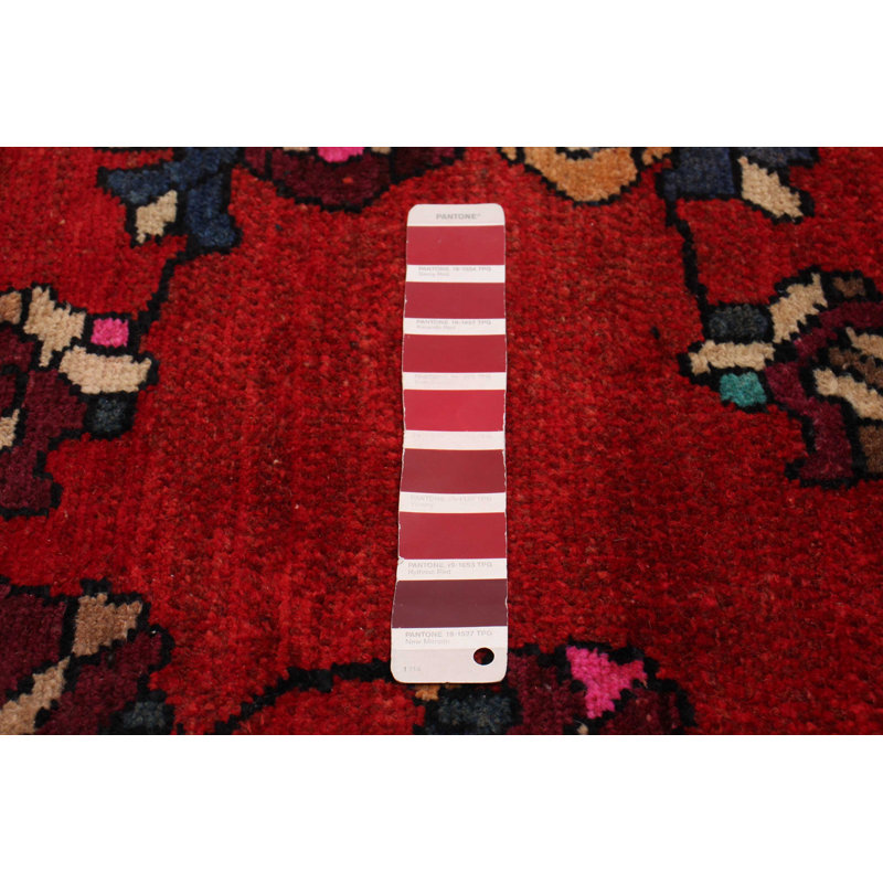 Tapis rouge en laine des années 1990 5 pi 1 po x 8 pi 9 po Konya