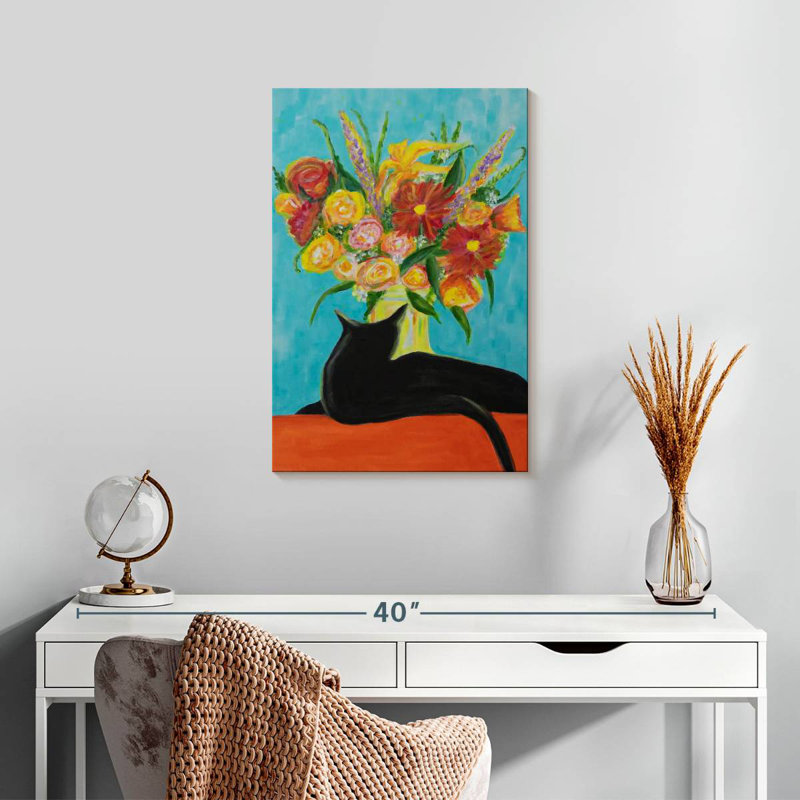 Harnek Resting Black Cat, 24" H x 16" W