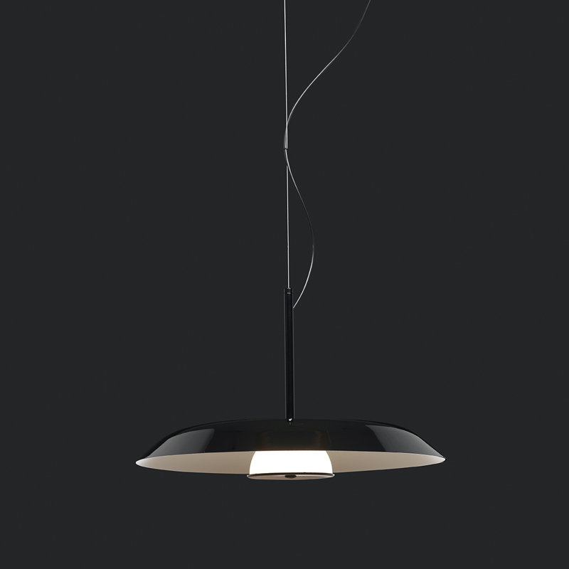 Iride 1 - Light LED Pendant, Lacquered Black, 129.5" H x 33.5" W x 33.5" D, 21 W