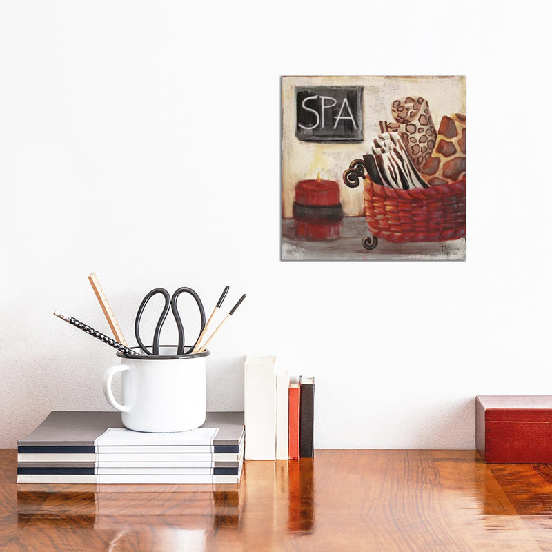 Red Jungle Spa I by Hakimipour-Ritter - Wrapped Canvas Print, 30.48 cm H x 30.48 cm W