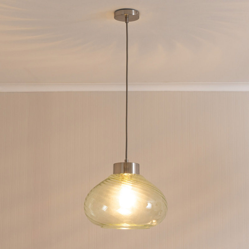 1 - Light Pendant, Chrome, Green