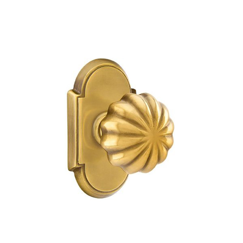 Ensemble de boutons de confidentialité Emtek avec bouton rosette et melon n ° 8, Laiton antique français