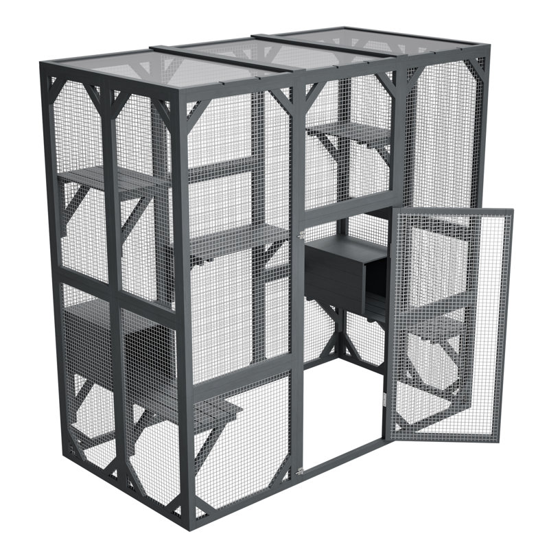 Cages et parcs spacieux pour chats, enclos moderne en bois et en métal de 180 cm pour la maison