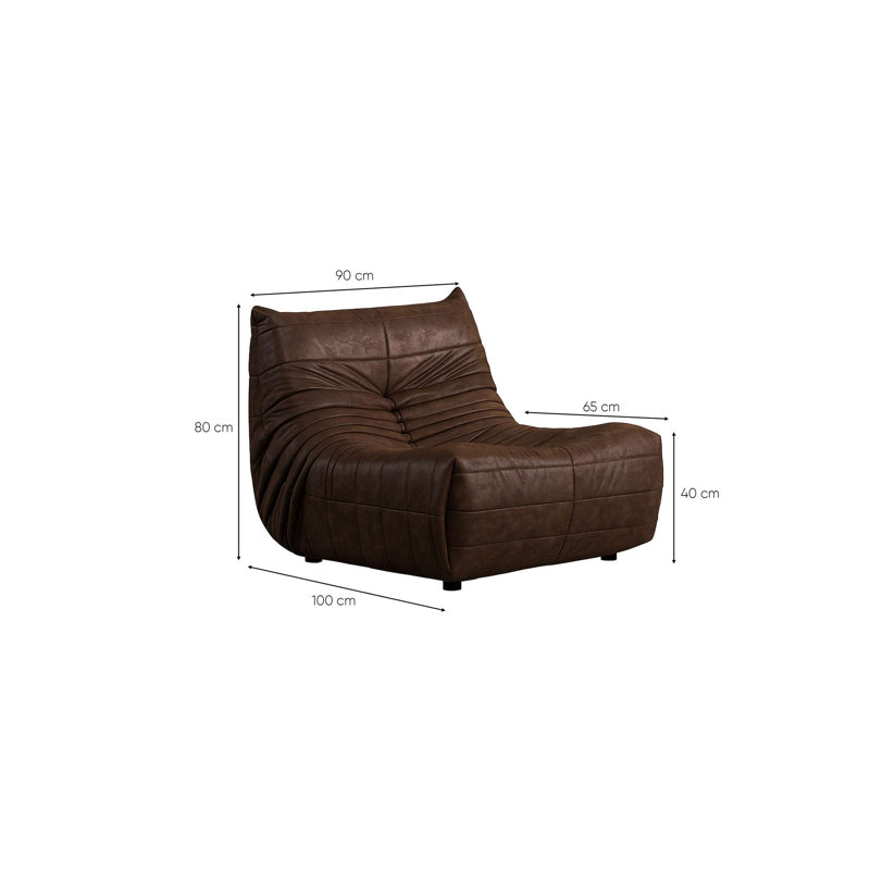 Fauteuil à oreilles, Brun