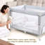  Lit de bébé pour bébé, lit de bébé, sac à dos avec matelas, table à langer, parcs à installation simple, des bébés aux tout-petits (gris)-1736911953