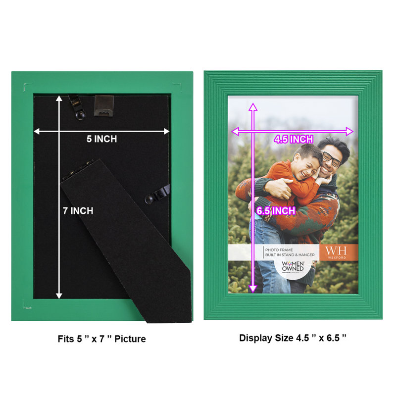 Green Wood Picture Frame - Set of 6, 5" x 7"