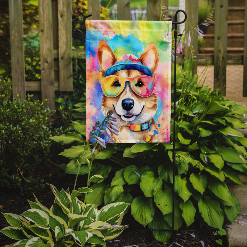 Drapeau de jardin Hippie Dawg, Corgi