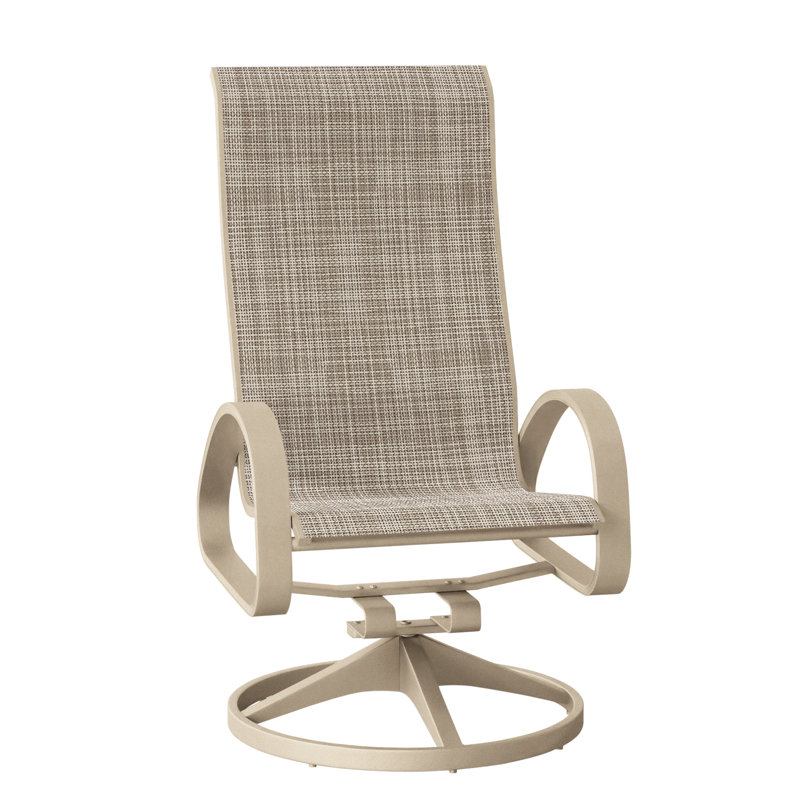 Fauteuil de patio pivotant Hiraku, Bristol taupe Sunbrella®, Neige texturée