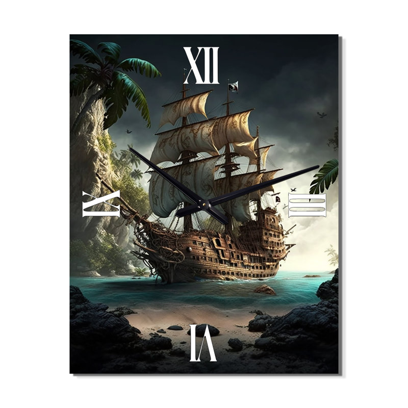 Jacoria - Horloge murale bateau côtier, H 40 po x l 30 po x P 1 po
