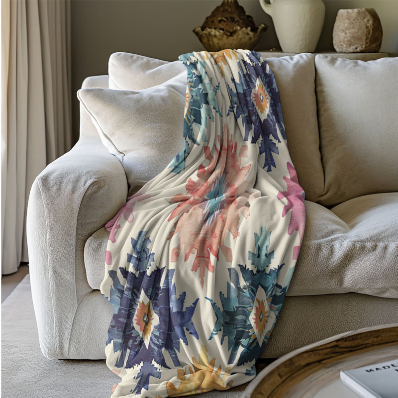 Couverture transparente en sherpa 1 pièce Aztec, Grand lit