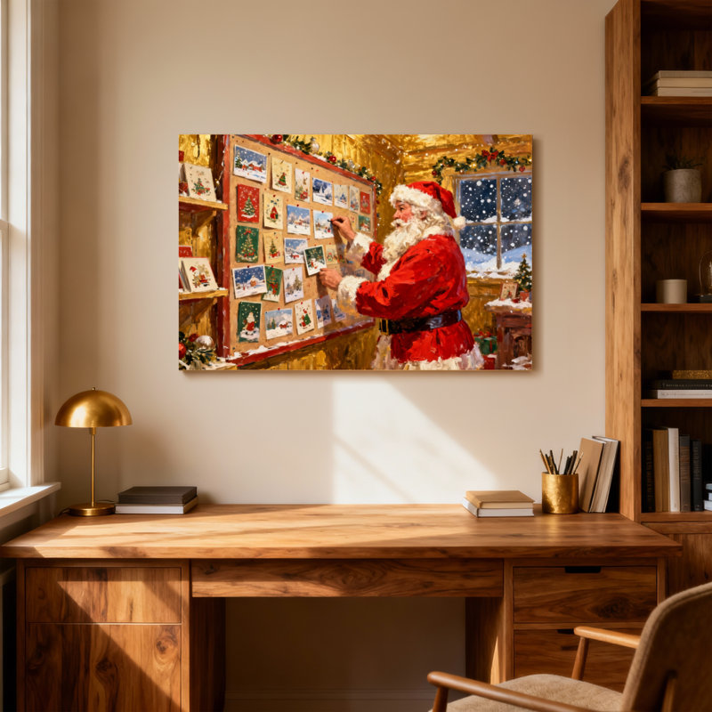 Noël, père Noël, écrire des cartes de Noël, H 20 po x l 30 po