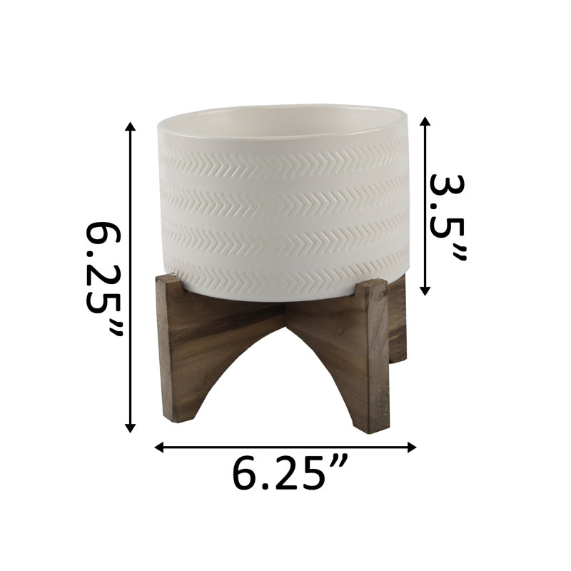 Heavenly Handmade Ceramic Pot Planter, White