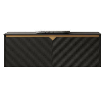 Armoire murale et comptoir 48 po noirs, sans lavabo, sans robinet ni évier