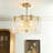 4 - Light Gold Flush Mount Ceiling Light With Textured Glass