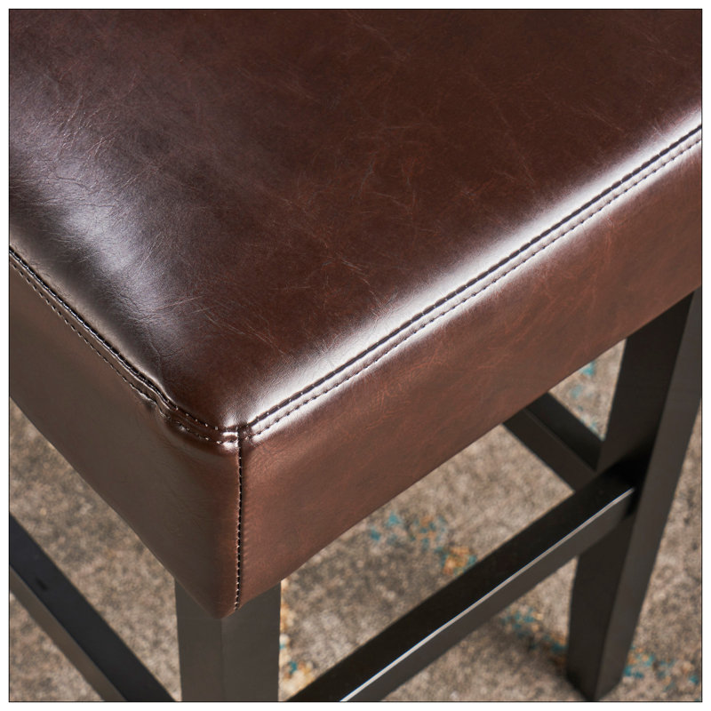26" Backless Counter Stools, 2-Pcs Set, Brown