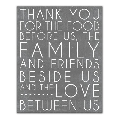 " Food Blessing Prayer Gray "