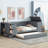 Twin Size Daybed With Storage Arms, Trundle And Charging Station-1720046577