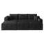 Canapé modulaire 95 po avec 2 repose-pieds Cloud, coussins rembourrés minimalistes modernes, canapé en U confortable pour le salon, canapé d'angle à assise profonde, aucun assemblage requis, noir (tissu en velours côtelé moelleux)