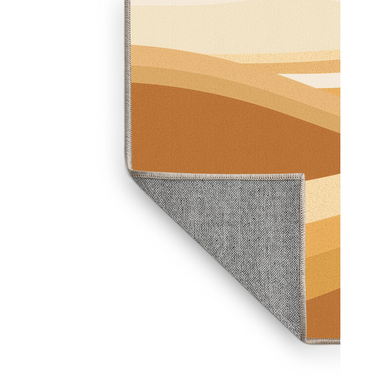 Machine Washable Parez Atacama Desert Chile Minimalist Rug in Beige – Beige Binding, 7x9