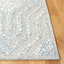 Tapis bleu / blanc en laine / viscose touffeté à la main Restoration-1327824348
