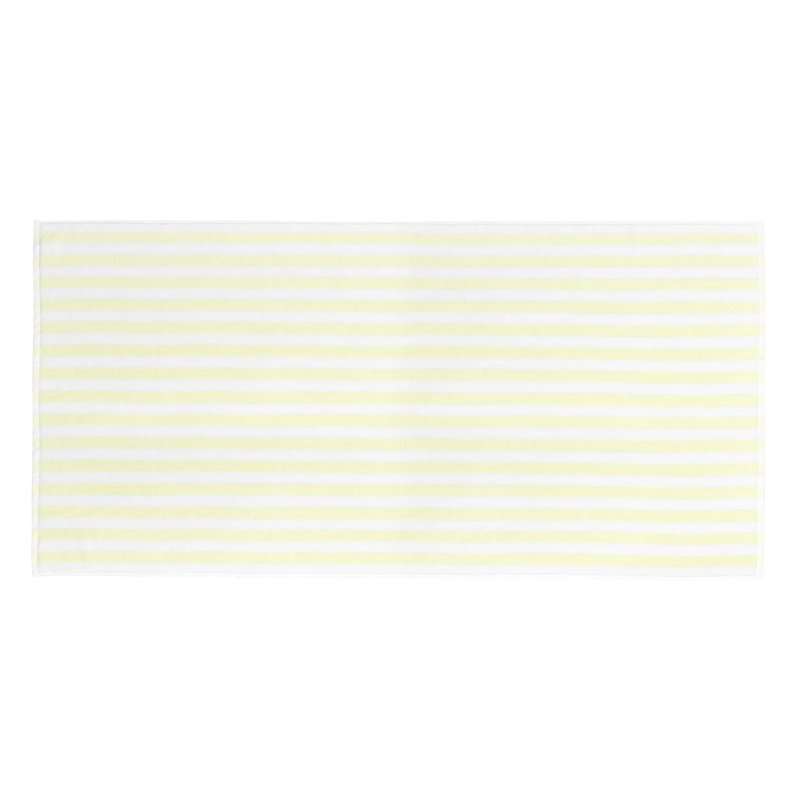 100% Cotton Bath Towel, White/Transparent Yellow Thick Stripe