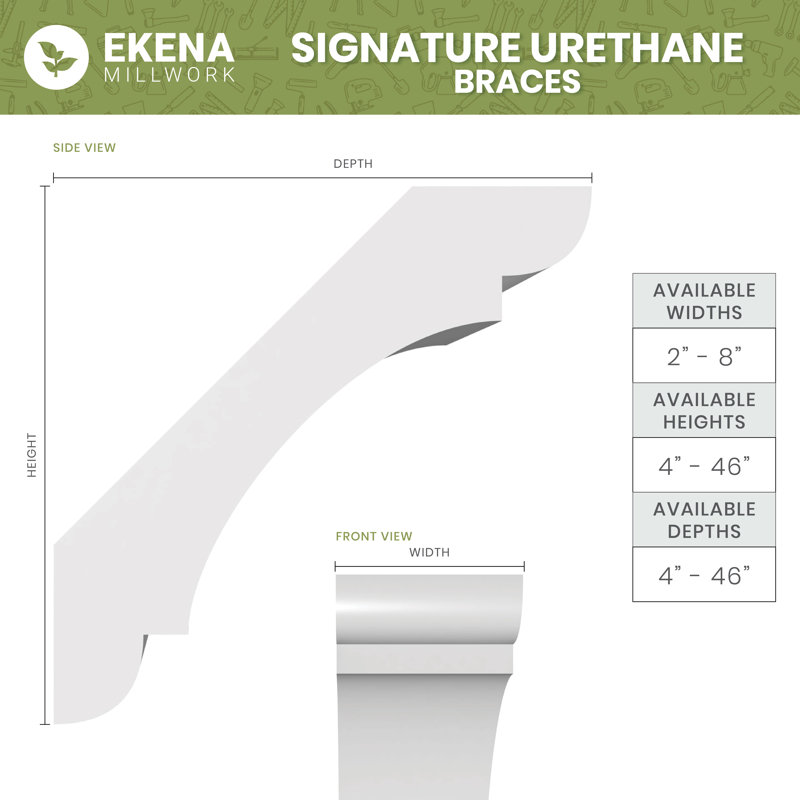 Attelle de genou en uréthane Valencia Signature, brun clair apprêté, L 3 po x P 6 po x H 6 po
