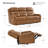 Olathe Genuine Leather Dual Motor Power Reclining Lay Flat Sofa With Power Headrest-511434783