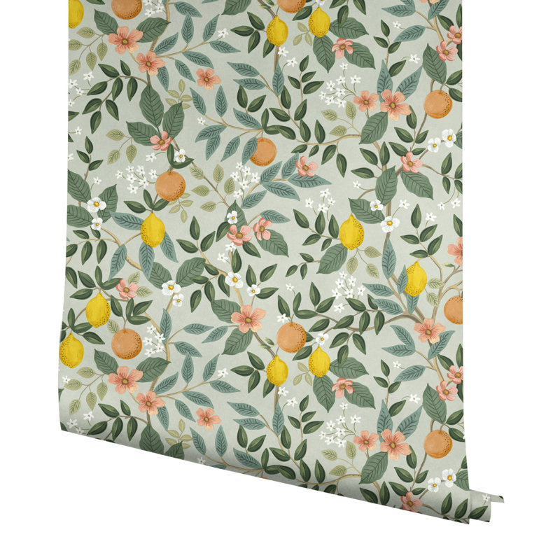 Rifle Paper Co. Citrus Floral Recipe Tin Box With 24 Cards & 12 Dividers – Gold Metallic Interior, 6.25x4.25 Inches