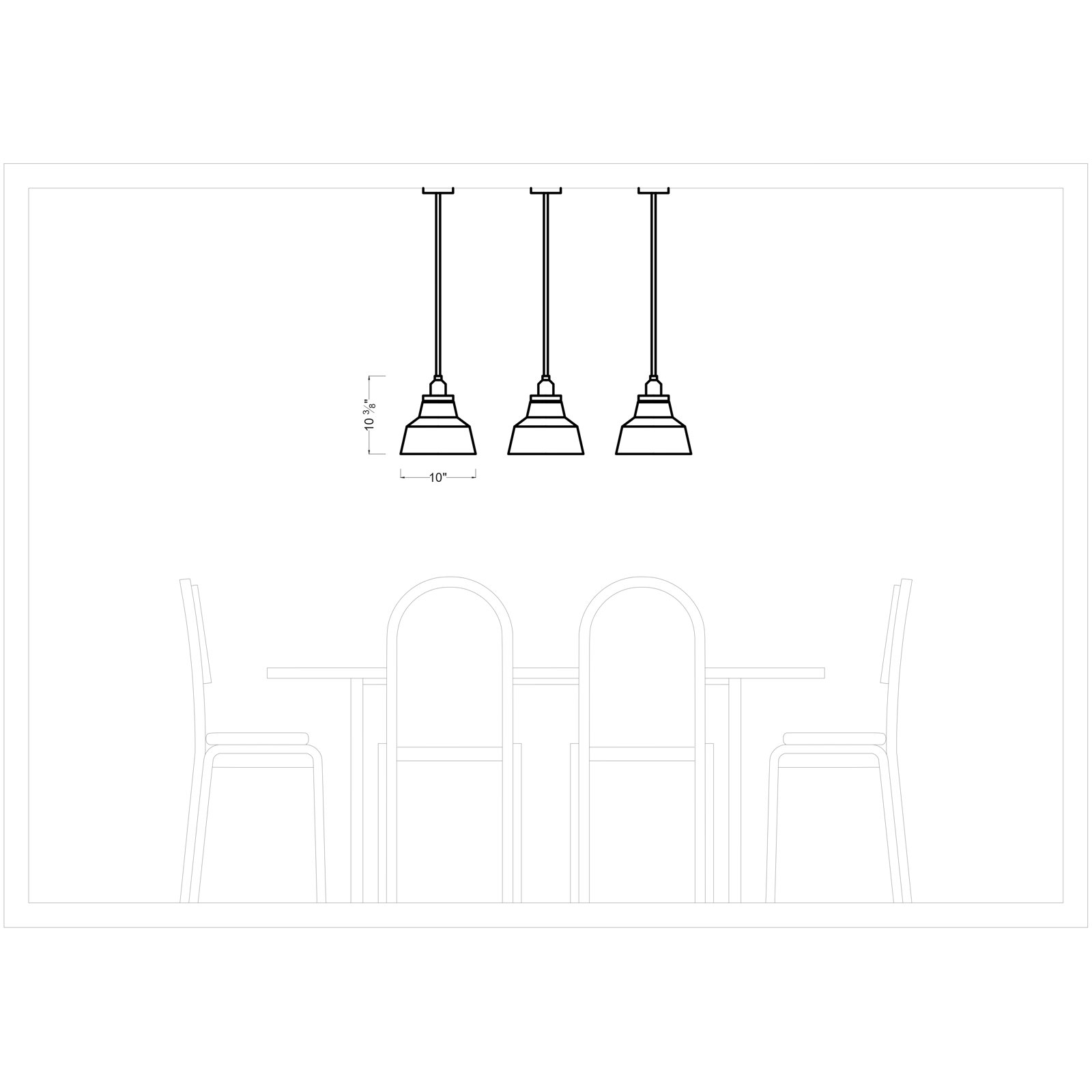 Topanga Single Light Glass Dimmable Pendant, Midnight Black