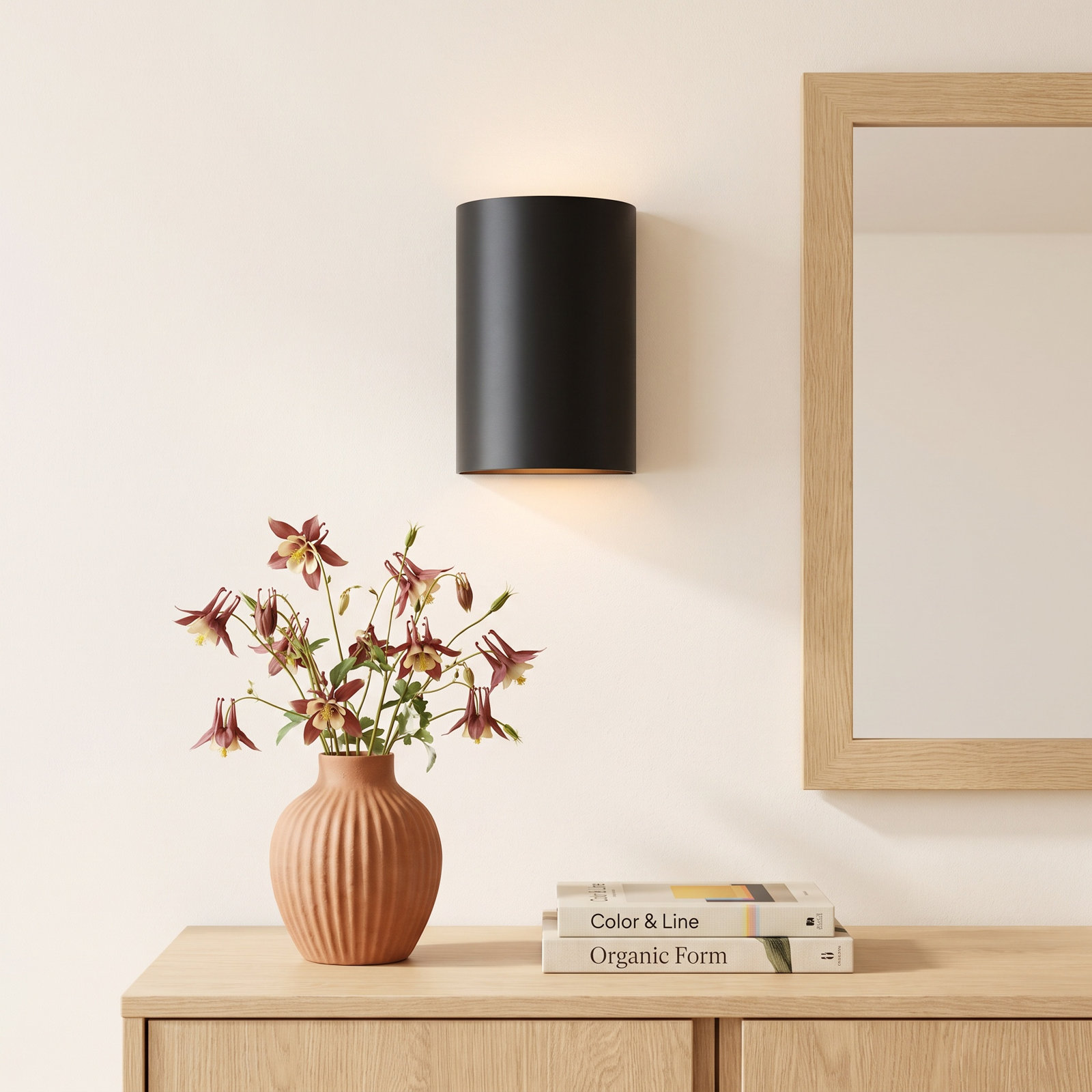 Runald Single Light Dimmable Wall Sconce, Black