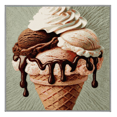  Tapis lavable à motif de desserts Sundae