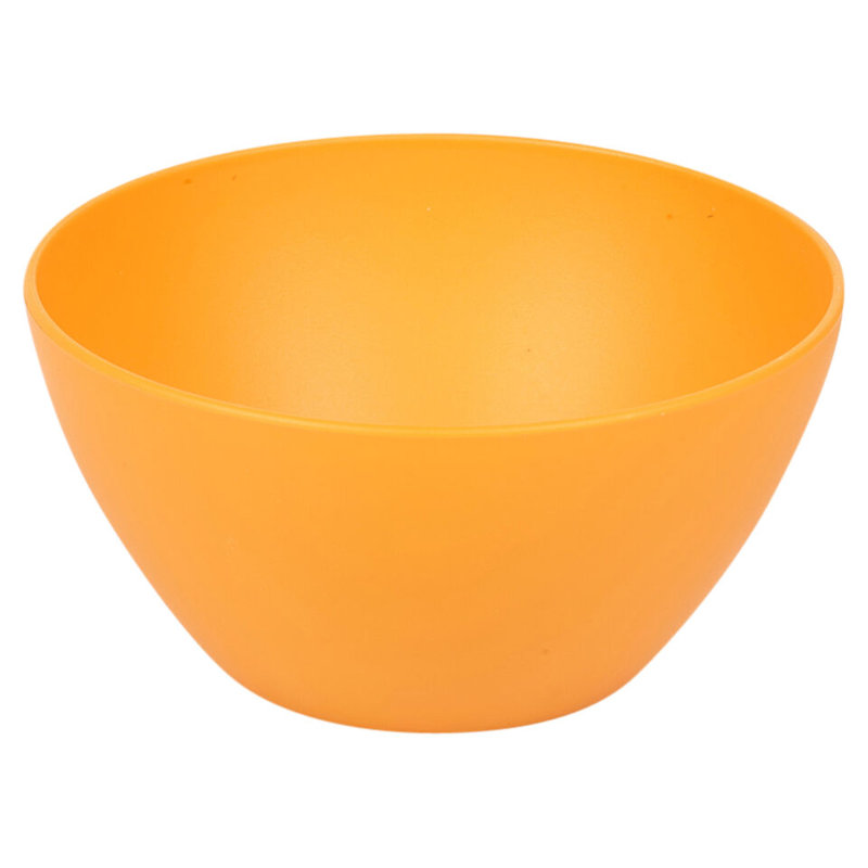 6x High Quality Small Deep Round Reusable Solid Colour Plastic Dinner Bowls, Orange