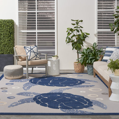 Toxey Animals Blue/Gray/Navy Blue Indoor/Outdoor Area Rug