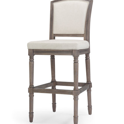 Tabouret gris de 31 po de hauteur, siège et dossier tissés, pieds tournés pour tabouret de cuisine gris, hauteur de 31 po et configuration de salle à manger