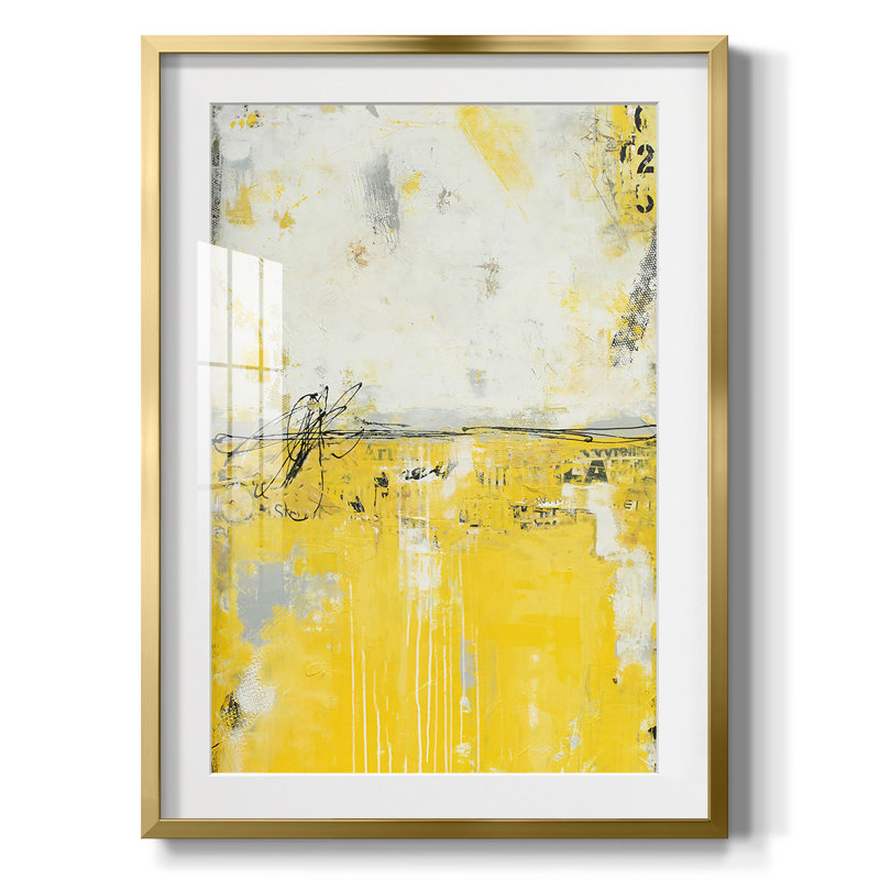 Jaune lié - imprimé encadré, H 25,5 po x l 17,5 po, Doré