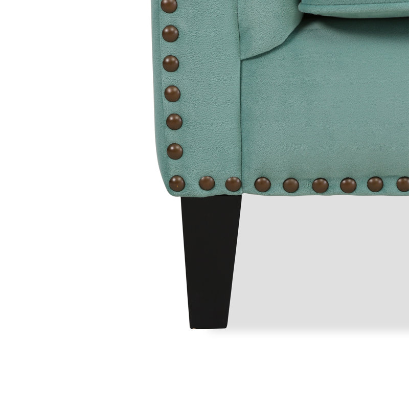 Gilmore Upholstered 86'' Sofa, Soft Turquoise Blue
