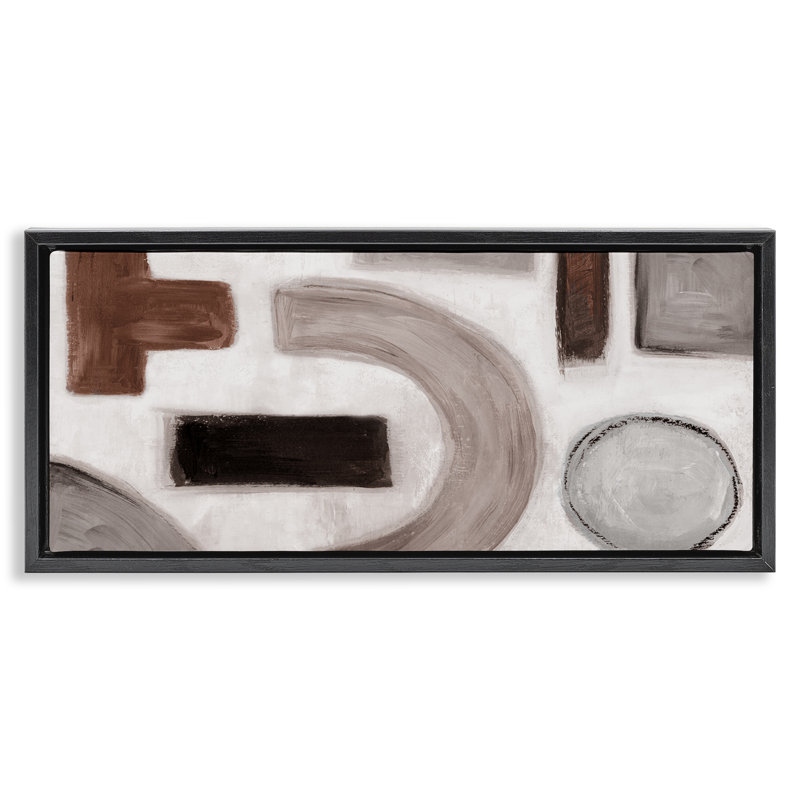  Art mural encadré Boho, H 11 po x l 25 po, Cadre flottant noir de jais