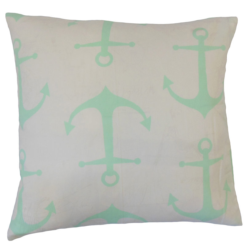 Enye Square Pillow Cover & Insert, Navy Blue, Feather/Down, 26'' H x 26'' W x 6'' D