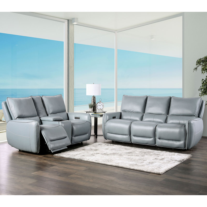 Chelo 2-Piece Power Reclining Sofa Set, Blue