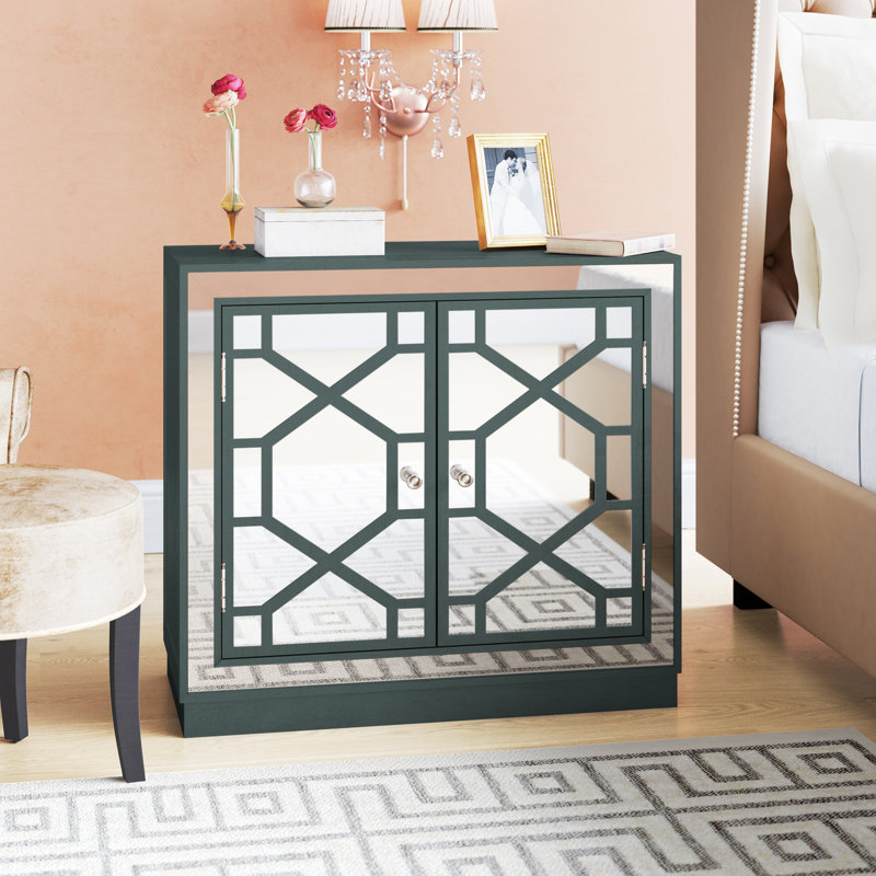 Glacaeu 31.9'' W Nightstand, Steel Teal
