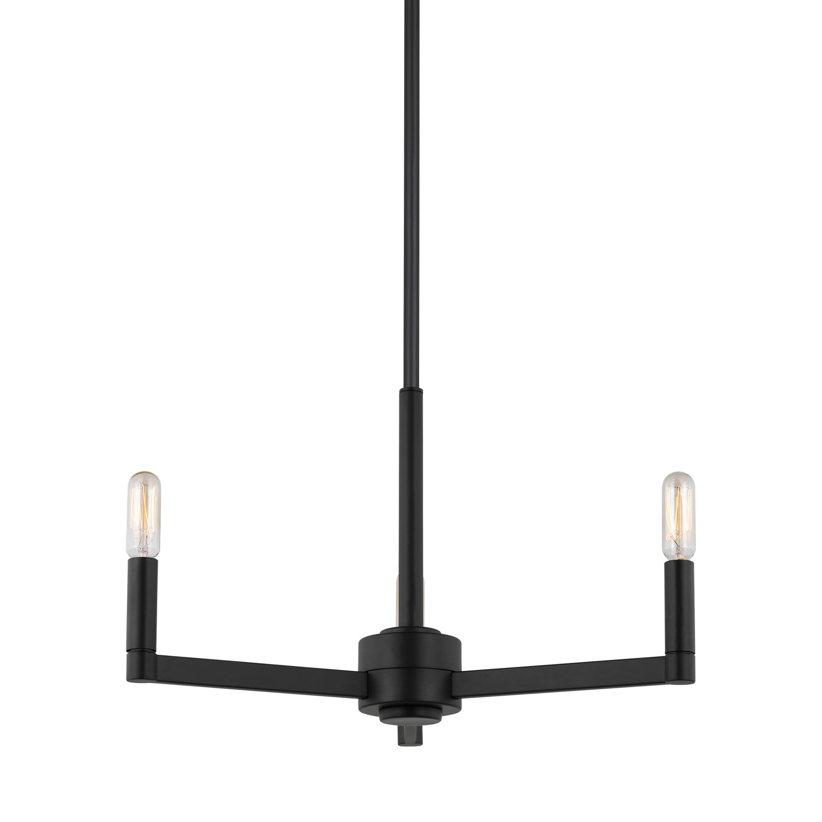 5-Light Chandelier, Midnight Black, 10.5"H x 10"W x 10"D