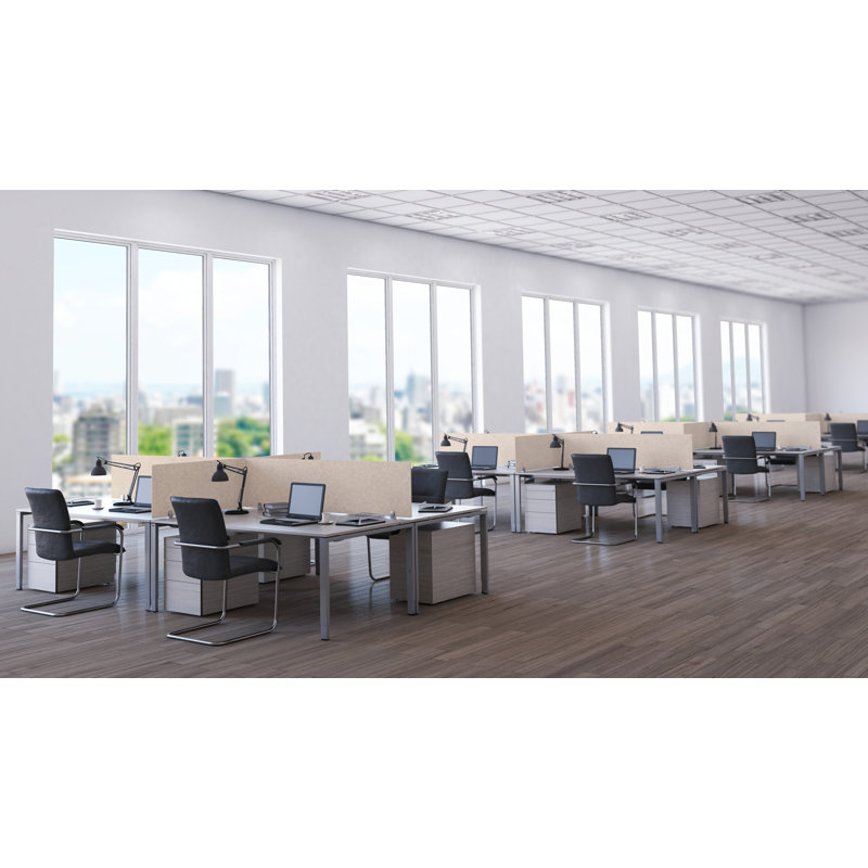 Panneau d'intimité de bureau acoustique monté, H 18 po x L 24 po, Sable